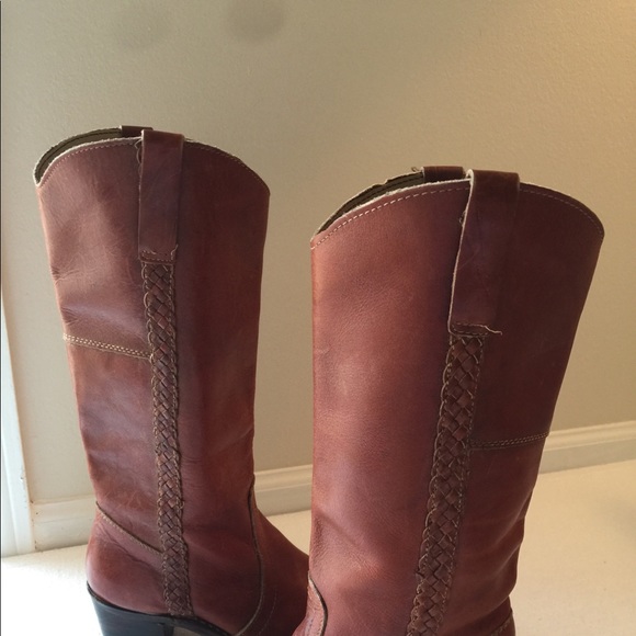 Cowboy Boots🌷Rust Leather Sz 6.5 Height 15 - Picture 4 of 8